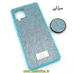 قاب گوشی Galaxy A42 سامسونگ اکلیلی سواروسکی پاپ سوکت دار سبزآبی کد 139