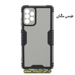 قاب گوشی Galaxy A72 4G - Galaxy A72 5G سامسونگ طرح خرچنگی بتمنی کربن محافظ لنز دار طوسی مشکی کد 104
