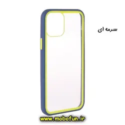 قاب گوشی Iphone 12 - Iphone 12 Pro آیفون طرح پشت طلق شفاف دور سیلیکونی رنگی سرمه ای کد 93