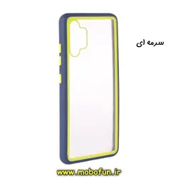 قاب گوشی Galaxy A32 4G سامسونگ طرح پشت طلق شفاف دور سیلیکونی رنگی سرمه ای کد 78