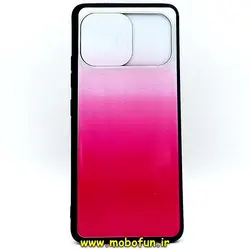 قاب گوشی Galaxy A42 سامسونگ فانتزی ژله ای طرح دورنگ سرخابی محافظ لنزدار کشویی کد 76