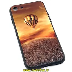 قاب گوشی Iphone 7 - 8 - SE 2020 آیفون پشت گلس شیشه ای لیزری بالن طلایی کد 78