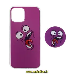 قاب گوشی Iphone 12 - Iphone 12 Pro فانتزی طرح ژله ای چهره به همراه پاپ سوکت کد 22