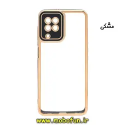 قاب گوشی Galaxy A12 سامسونگ طرح الکتروپلیتینگ شیشه ای طلقی شفاف اورجینال یونیک کیس Unique Case محافظ لنز دار مشکی کد 948