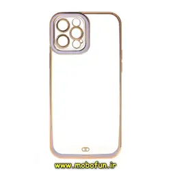 قاب گوشی iPhone 12 Pro Max آیفون طرح الکتروپلیتینگ ژله ای شفاف اورجینال یونیک کیس Unique Case محافظ لنز دار یاسی کد 402