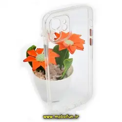 قاب گوشی iPhone 11 آیفون اورجینال اسپیس Space طرح طلقی شیشه ای شفاف دکمه کرومی محافظ لنز دار کد 259