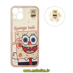 قاب گوشی iPhone 13 آیفون سیلیکونی ژله ای اسپینر دار طرح عروسکی باب اسفنجی محافظ لنز دار Smile کد 183