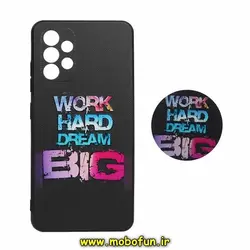 قاب گوشی Galaxy A32 4G سامسونگ فانتزی سوزنی برجسته طرح انگیزشی پاپ سوکت دار محافظ لنز دار کد 345