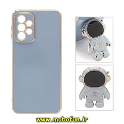 قاب گوشی Galaxy A23 4G سامسونگ طرح ژله ای فضانورد مای کیس گلد لاین دور طلایی محافظ لنز دار آبی فیلی کد 246