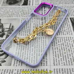 قاب گوشی Redmi Note 11 4G - Redmi Note 11S شیائومی اورجینال متال کیس Metal طرح پشت طلق شفاف دور سیلیکونی دستبندی کارتیر یاسی طلایی کد 441