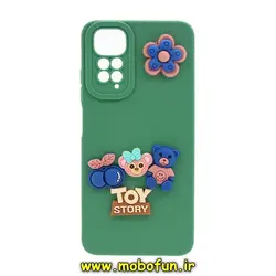قاب گوشی Xiaomi Redmi Note 11 Pro 4G Global - Redmi Note 11 Pro 5G Global شیائومی طرح سیلیکونی ژله ای عروسکی سه بعدی برجسته محافظ لنز دار سبز کد 321