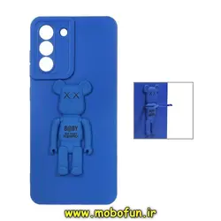 قاب گوشی Galaxy S21 FE سامسونگ طرح ربات KAWS سیلیکونی ژله ای پرو کمرا هولدر دار محافظ لنز دار آبی کد 290