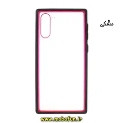قاب گوشی Galaxy Note 10 سامسونگ طرح پشت طلق شفاف محافظ لنز دار دور سیلیکونی رنگی مشکی کد 63