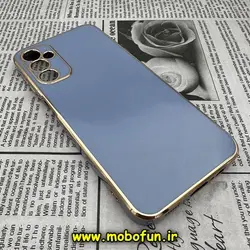 قاب گوشی Galaxy A14 5G سامسونگ طرح ژله ای مای کیس گلد لاین دور طلایی محافظ لنز دار آبی فیلی کد 2