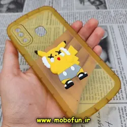 قاب گوشی Galaxy A20 - Galaxy A30 سامسونگ طرح ژله ای شفاف بالشتی سه بعدی دیجیمون ها پیکاچو محافظ لنز دار زرد کد 413