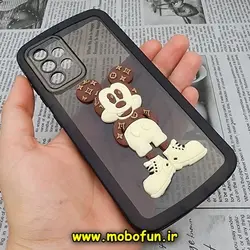 قاب گوشی Galaxy A52 4G - Galaxy A52 5G - Galaxy A52S سامسونگ طرح ژله ای شفاف بالشتی سه بعدی میکی موس محافظ لنز دار مشکی کد 940