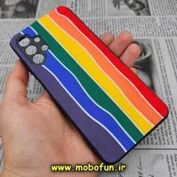 قاب گوشی Galaxy A13 4G سامسونگ طرح هارد HARD رنگین کمانی آبرنگی پشت سیلیکونی محافظ لنز دار کد 442