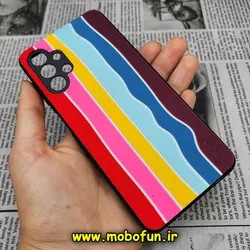 قاب گوشی Galaxy A13 4G سامسونگ طرح هارد HARD رنگین کمانی آبرنگی پشت سیلیکونی محافظ لنز دار کد 441