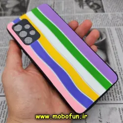 قاب گوشی Galaxy A32 4G سامسونگ طرح هارد HARD رنگین کمانی آبرنگی پشت سیلیکونی محافظ لنز دار کد 631