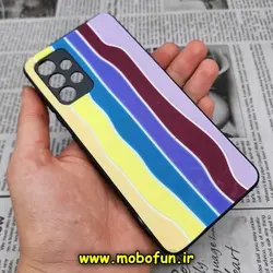 قاب گوشی Galaxy A32 4G سامسونگ طرح هارد HARD رنگین کمانی آبرنگی پشت سیلیکونی محافظ لنز دار کد 623
