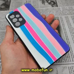 قاب گوشی Galaxy A33 5G سامسونگ طرح هارد HARD رنگین کمانی آبرنگی پشت سیلیکونی محافظ لنز دار کد 308