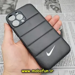 قاب گوشی iPhone 13 Pro Max آیفون طرح دار پافر چرمی محافظ لنز دار نایکی NIKE کد 401