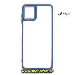 قاب گوشی Galaxy A04 - Galaxy M13 5G سامسونگ متال کیس Metal طرح پشت طلق شفاف دور سیلیکونی سرمه ای کد 18