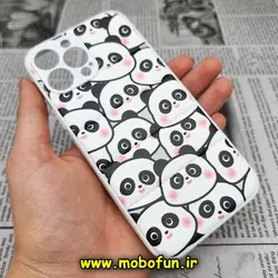 قاب گوشی iPhone 13 Pro Max آیفون طرح دار پافر چرمی محافظ لنز دار پاندا کد 406