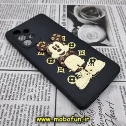 قاب گوشی Galaxy A53 5G سامسونگ طرح سیلیکونی ژله ای سه بعدی برجسته عروسکی میکی موس محافظ لنز دار مشکی کد 437