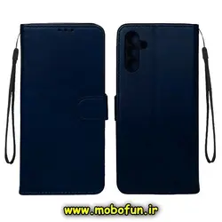 کیف گوشی Galaxy A04S - Galaxy M13 4G - Galaxy F13 سامسونگ مگنتی طرح چرم کتابی محافظ لنزدار سرمه ای کد 61
