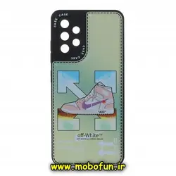 قاب گوشی Galaxy A32 4G سامسونگ فانتزی سیلیکون ژله ای CASE CASE طرح OFF-WHITE محافظ لنزدار مشکی کد 667
