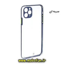 قاب گوشی iPhone 11 Pro آیفون FASHION طرح پشت شیشه ای درجه یک شفاف ایربگ دار محافظ لنز دار سرمه ای کد 306