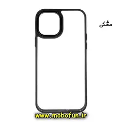 قاب گوشی iPhone 11 Pro Max آیفون اورجینال متال کیس Metal طرح پشت طلق شفاف دور سیلیکونی مشکی کد 465