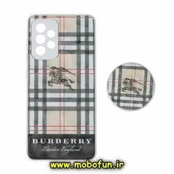 قاب گوشی Galaxy A53 5G سامسونگ فانتزی پافر طرح باربری BURBERRY پاپ سوکت دار محافظ لنز دار کد 458