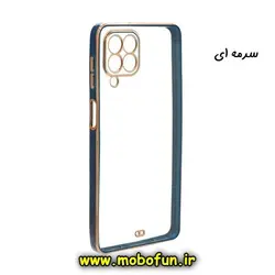 قاب گوشی Galaxy M53 5G سامسونگ طرح الکتروپلیتینگ ژله ای شفاف اورجینال محافظ لنز دار سرمه ای کد 10
