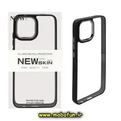 قاب گوشی Redmi A1 شیائومی نیو اسکین NEW SKIN اورجینال متال کیس Metal طرح پشت طلق شفاف دور سیلیکونی مشکی کد 13