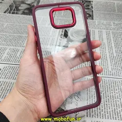 قاب گوشی Redmi Note 9 شیائومی نیو اسکین NEW SKIN اورجینال متال کیس Metal طرح پشت طلق شفاف دور سیلیکونی زرشکی کد 436