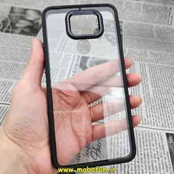 قاب گوشی Redmi Note 9 شیائومی نیو اسکین NEW SKIN اورجینال متال کیس Metal طرح پشت طلق شفاف دور سیلیکونی مشکی کد 434