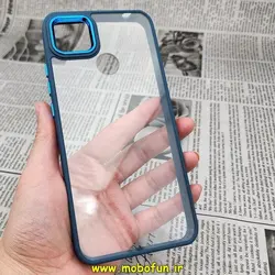 قاب گوشی Redmi 10A - Redmi 9C شیائومی اورجینال متال کیس Metal طرح پشت طلق شفاف دور سیلیکونی سرمه ای کد 258