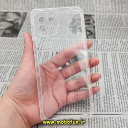 قاب گوشی Galaxy A03 2022 سامسونگ طرح ژله ای شفاف بی رنگ ایربگ دار کپسولی محافظ لنز دار کد 74