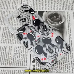 قاب گوشی Galaxy A13 4G سامسونگ طرح پشت طلق پرینت برجسته دکمه کرومی میکی موس کد 533