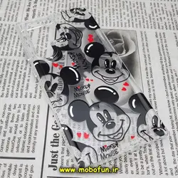 قاب گوشی Galaxy S22 Ultra سامسونگ طرح پشت طلق پرینت برجسته دکمه کرومی میکی موس کد 219