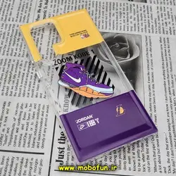 قاب گوشی Galaxy S22 Ultra سامسونگ طرح پشت طلق پرینت برجسته دکمه کرومی نایکی جردن NIKE NBA کد 215