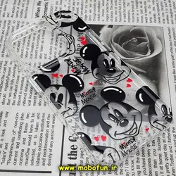 قاب گوشی iPhone 14 Pro آیفون طرح پشت طلق پرینت برجسته دکمه کرومی میکی موس کد 129