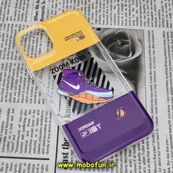 قاب گوشی iPhone 11 Pro Max آیفون طرح پشت طلق پرینت برجسته دکمه کرومی نایکی جردن NIKE NBA کد 484