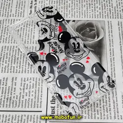 قاب گوشی Galaxy S23 Ultra سامسونگ طرح پشت طلق پرینت برجسته دکمه کرومی میکی موس کد 35