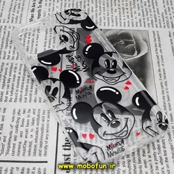 قاب گوشی iPhone 12 Pro Max آیفون طرح پشت طلق پرینت برجسته دکمه کرومی میکی موس کد 551