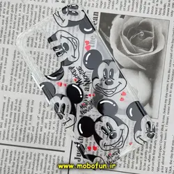 قاب گوشی Galaxy A54 5G سامسونگ طرح پشت طلق پرینت برجسته دکمه کرومی میکی موس کد 34