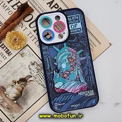 قاب گوشی iPhone 14 Pro آیفون فانتزی ژله ای طرح آزادی محافظ لنز دار کد 141