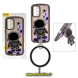قاب گوشی Galaxy A73 5G سامسونگ طرح بالشتی فضانورد استندشو محافظ لنز دار مشکی کد 498